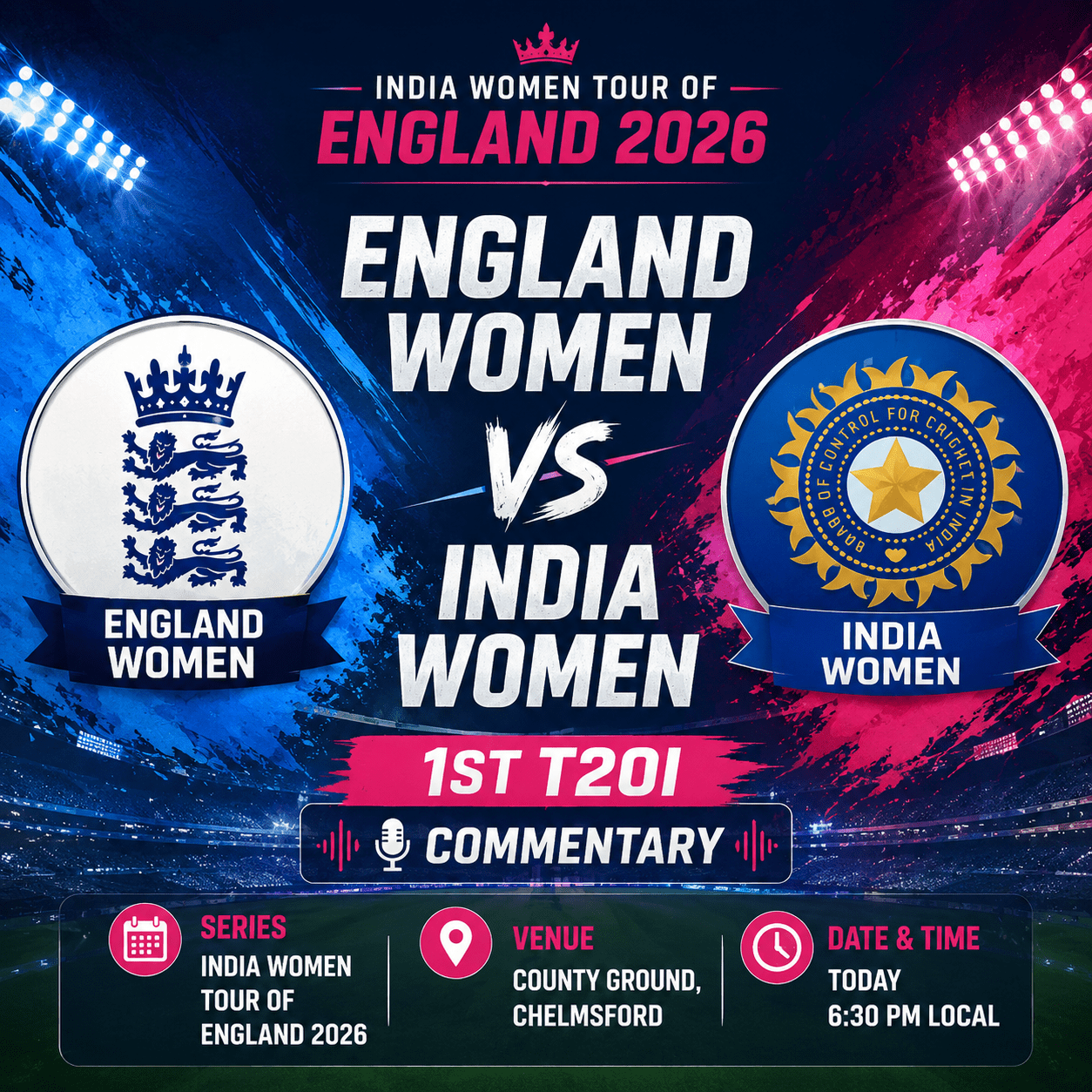 England Women vs India Women-1st T20I