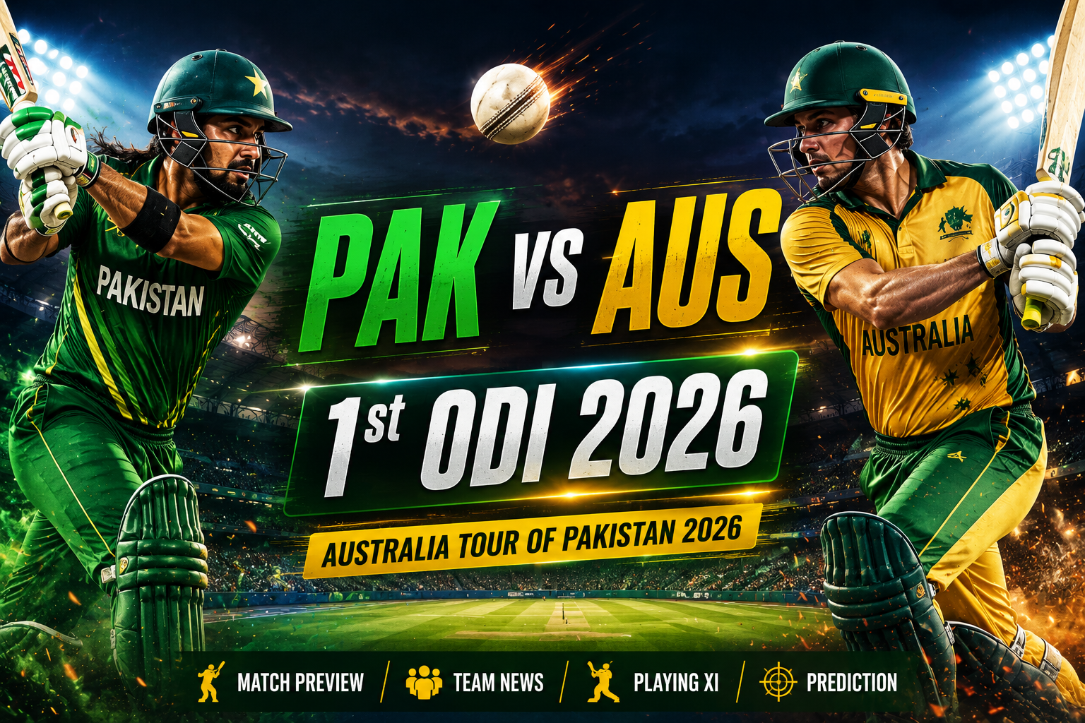 Pakistan vs Australia 1st ODI Australia tour of Pakistan 2026