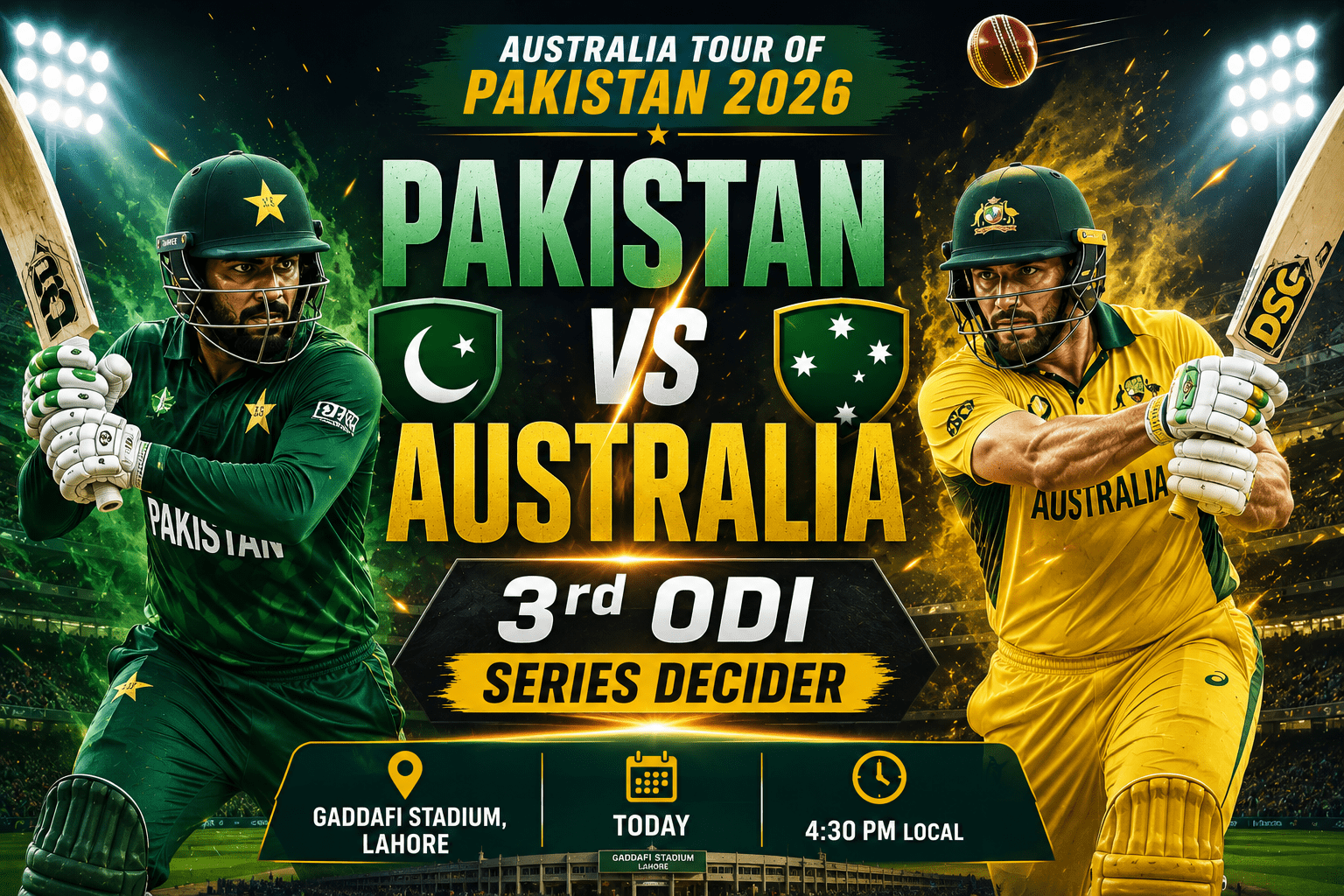 Pakistan and Australia Prepare for Crucial ODI Decider in Lahore