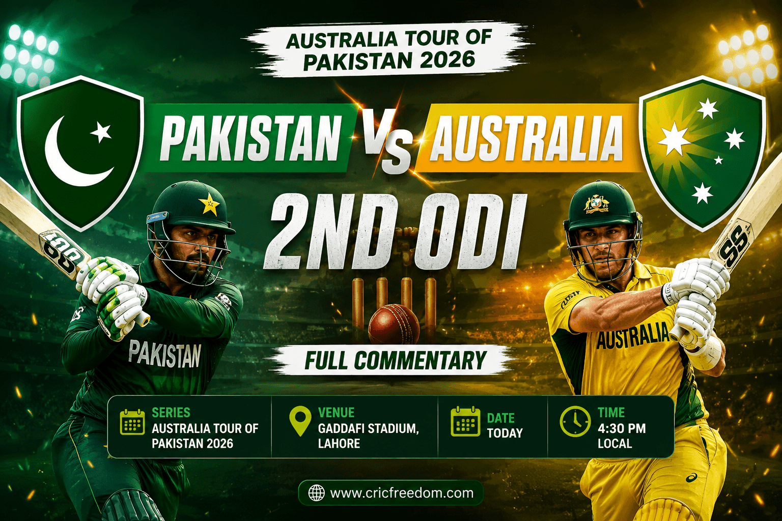 Pakistan vs Australia, 2nd ODI, Australia tour of Pakistan 2026