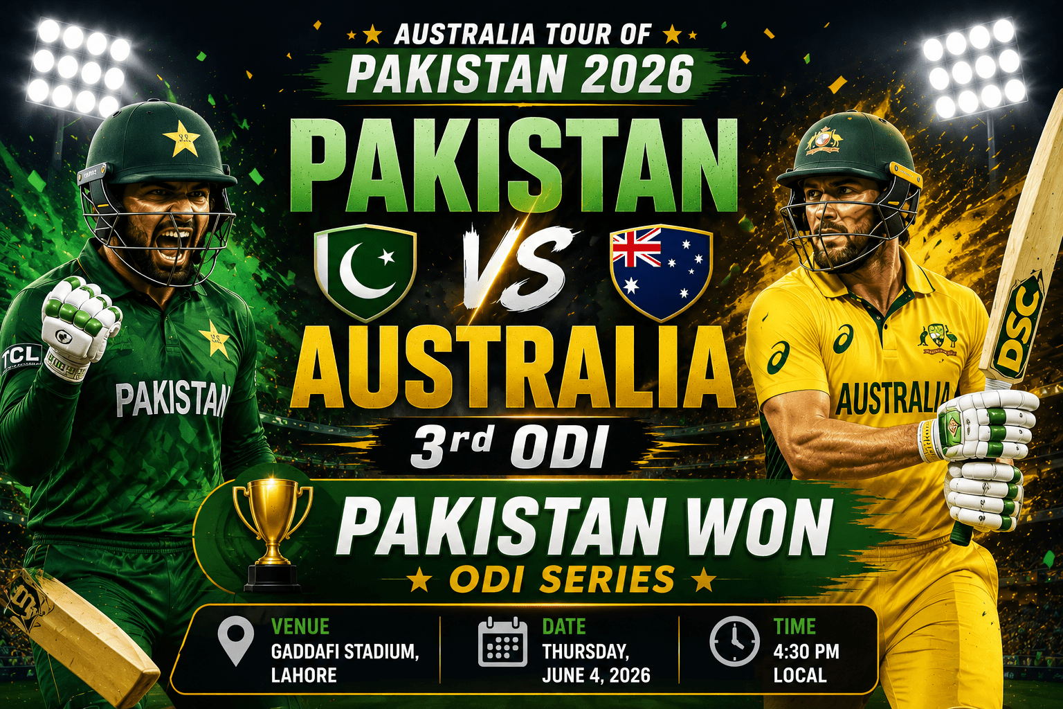 Pakistan vs Australia, 3rd ODI, Australia tour of Pakistan 2026-scoreboard