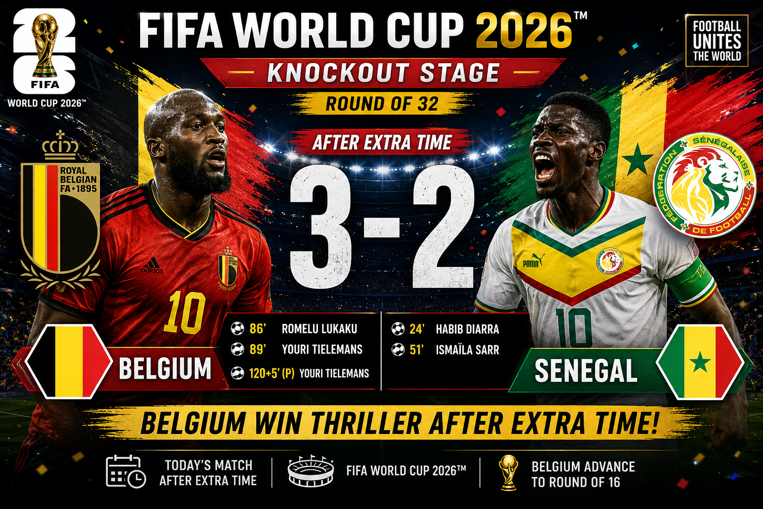 Belgium vs Senegal 2026 World Cup Thriller