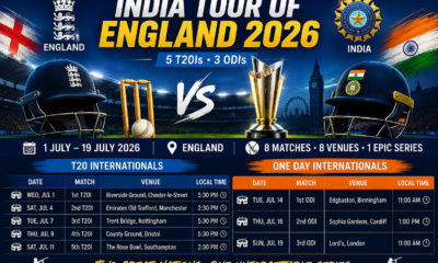 India vs England 2026 series schedule
