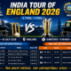India vs England 2026 series schedule