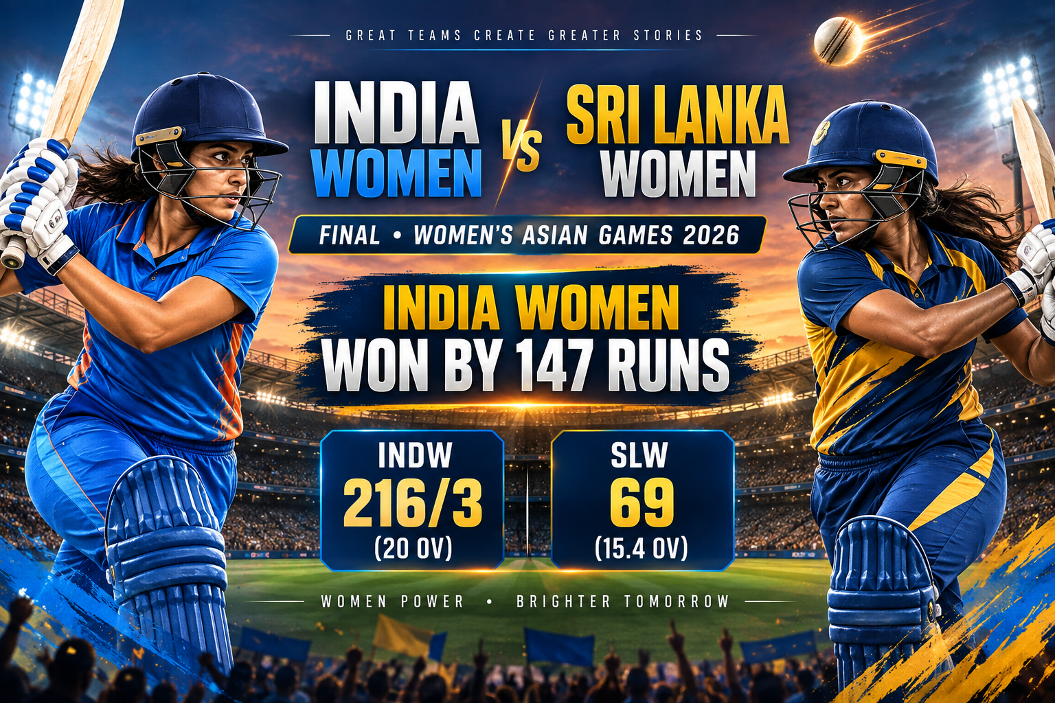 India Women vs Sri Lanka Women Final 2026 match result